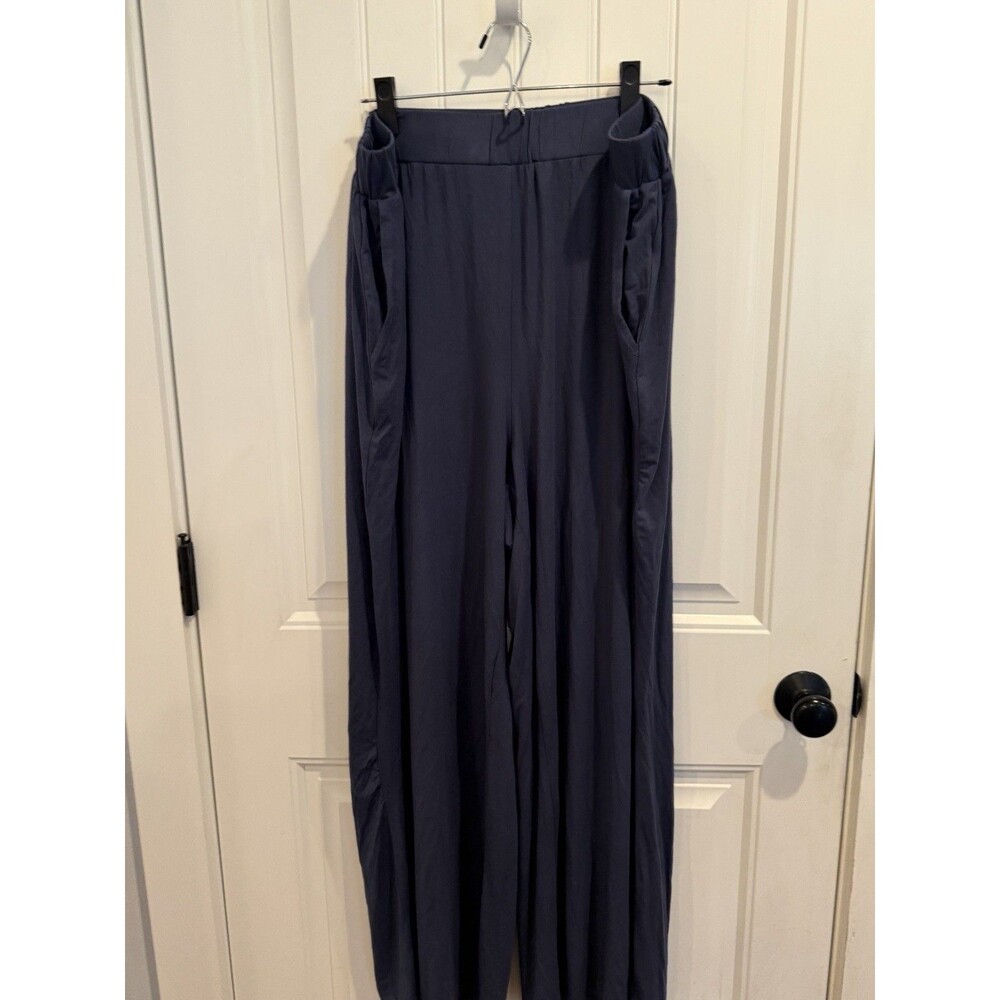 BloomChic Women’s 22-24 Steel Blue Wide Leg Pull On Pants Pockets NWT Plus Size